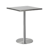 Industrial Round Stainless Steel Silver Dining Table Image - 6