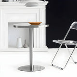 Industrial Round Stainless Steel Silver Dining Table Image - 7