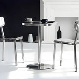 Industrial Round Stainless Steel Silver Dining Table Image - 8