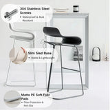 Industrial S-Curve Steel Frame Low Back Armless Bar Stool Image-28