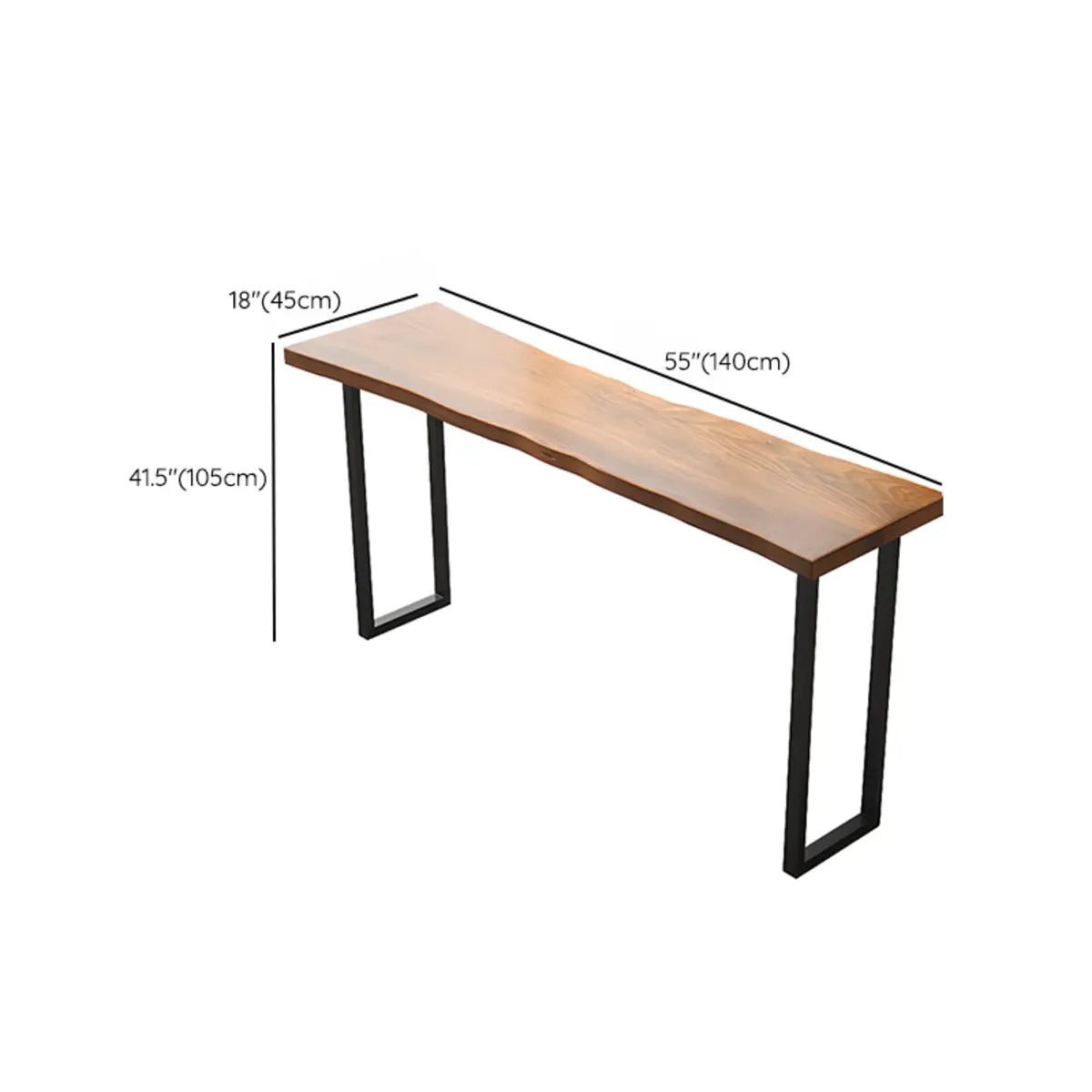 Industrial Sleek Brown Rectangular Wood Large Bar Table Image - 12