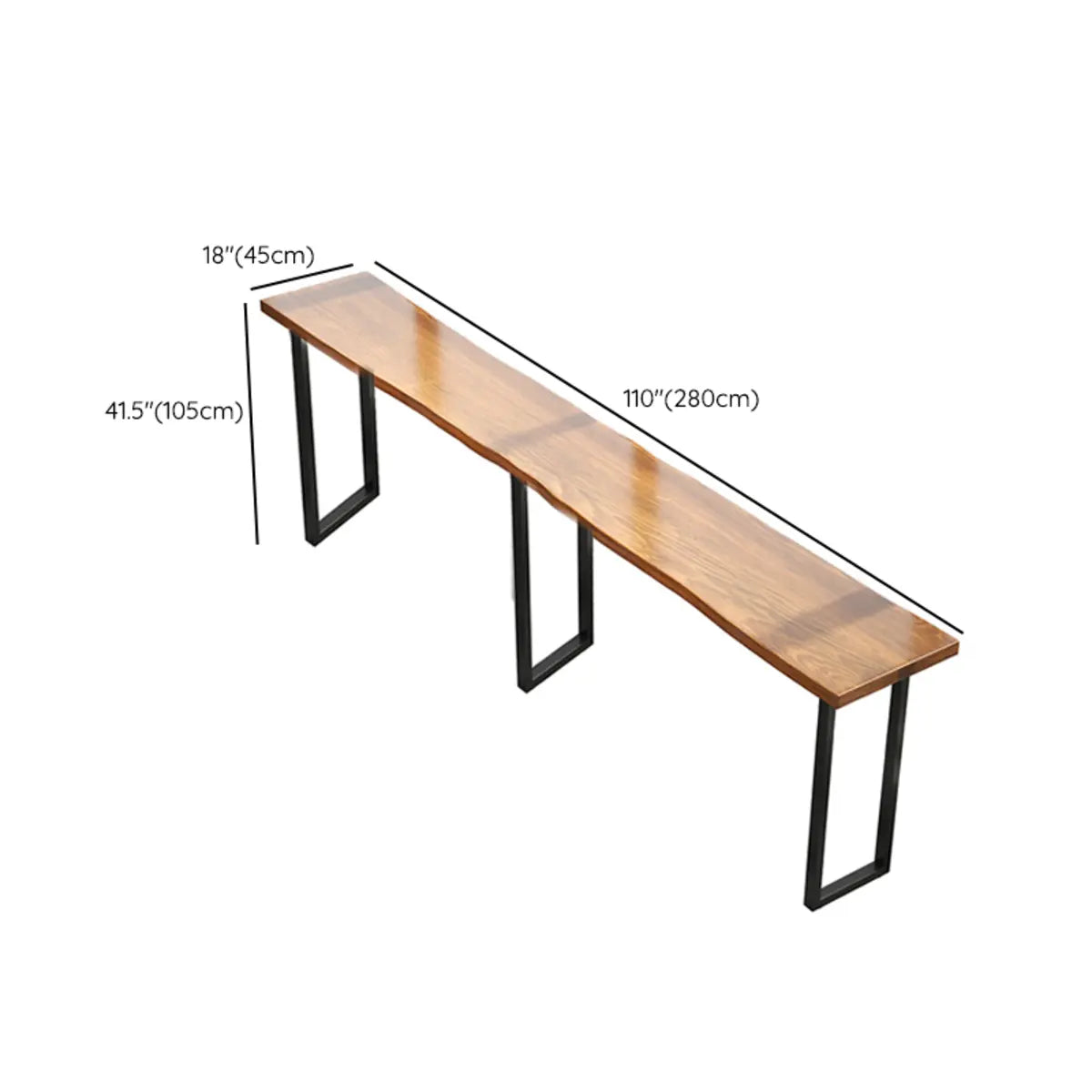Industrial Sleek Brown Rectangular Wood Large Bar Table Image - 18