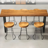 Industrial Sleek Brown Rectangular Wood Large Bar Table Image - 6