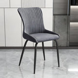Industrial Solid Back Upholstered Dining Chair with Metal Legs Image - 1