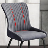 Industrial Solid Back Upholstered Dining Chair with Metal Legs Image - 11