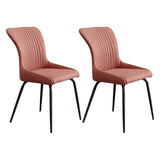 Industrial Solid Back Upholstered Dining Chair with Metal Legs Image - 16