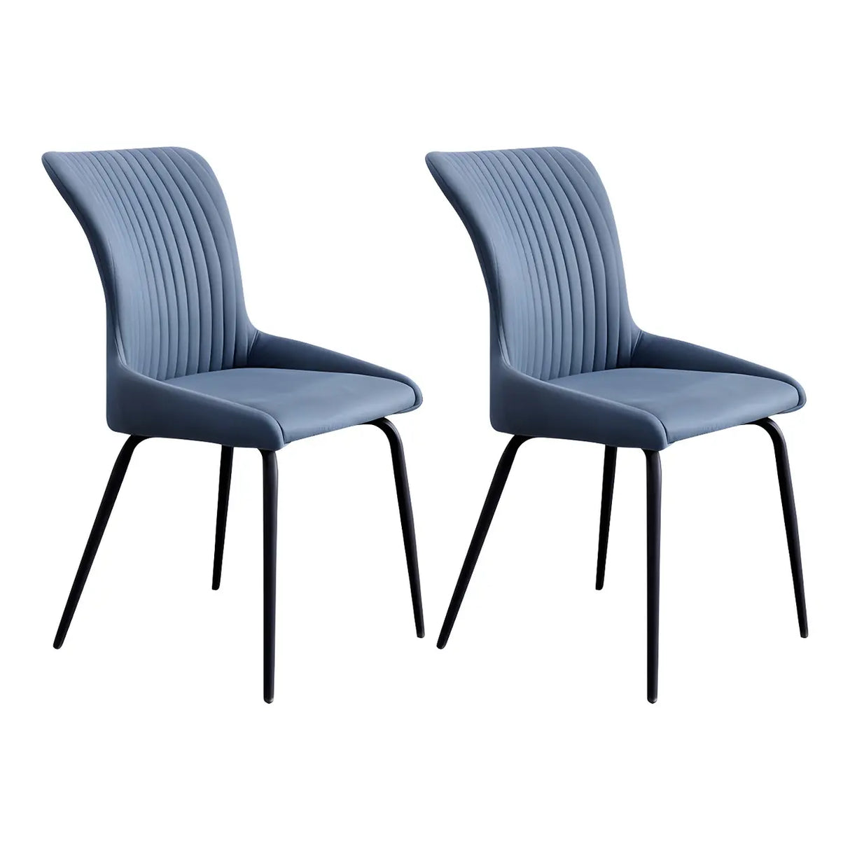 Industrial Solid Back Upholstered Dining Chair with Metal Legs Image - 22