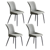 Industrial Solid Back Upholstered Dining Chair with Metal Legs Image - 29
