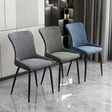 Industrial Solid Back Upholstered Dining Chair with Metal Legs Image - 3