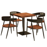 Industrial Square Wood Brown Scratch Resistant Dining Table Image - 13