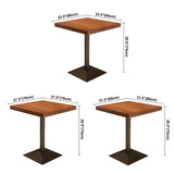 Industrial Square Wood Brown Scratch Resistant Dining Table #size