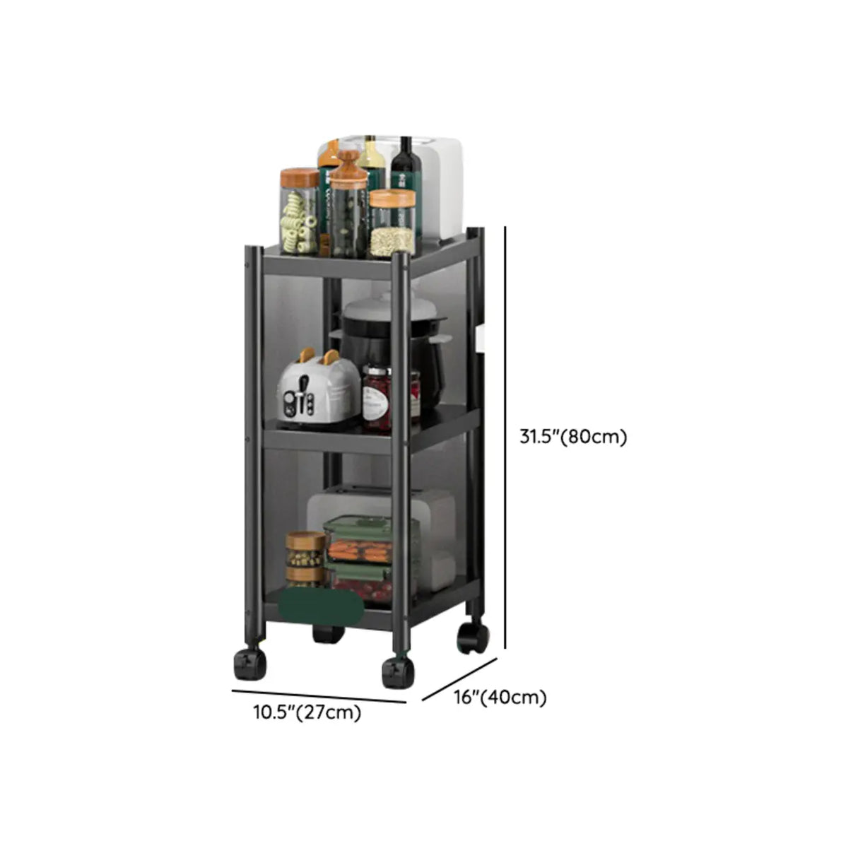Industrial Stainless Steel Black Kitchen Display Cabinet Image - 52