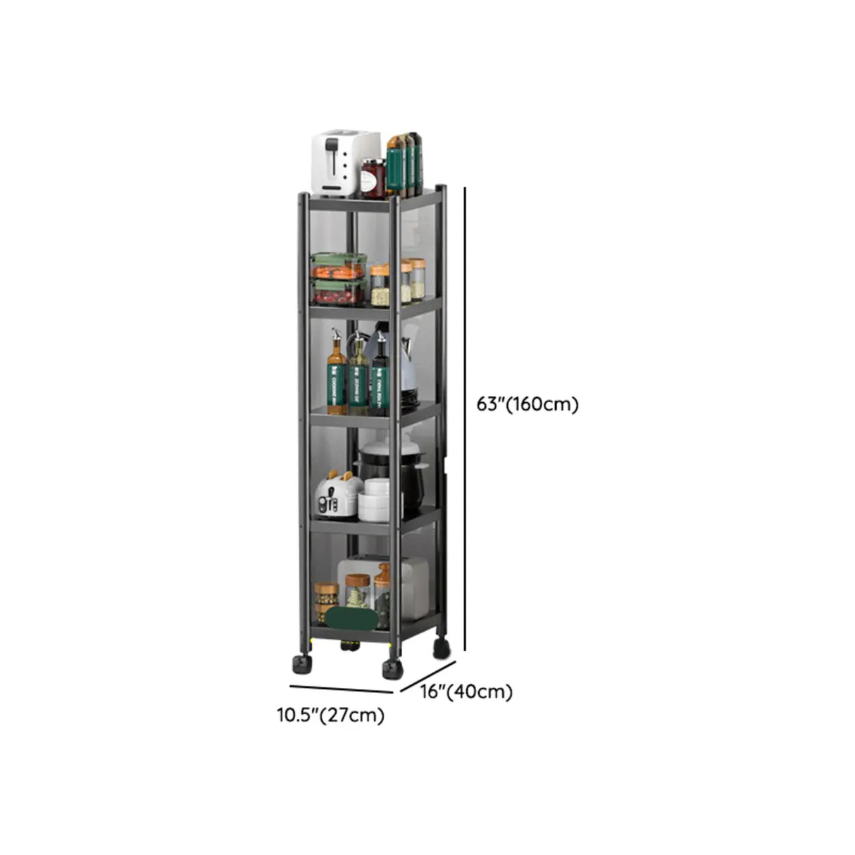 Industrial Stainless Steel Black Kitchen Display Cabinet Image - 62