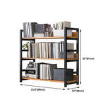 Industrial Steel Open Back Wooden Standard Bookshelf #size
