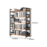Industrial Steel Open Back Wooden Standard Bookshelf Image - 21