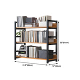 Industrial Steel Open Back Wooden Standard Bookshelf Image - 23