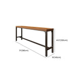 Industrial Trestle Metal Base Wood Bar Table with Footrest Image - 22
