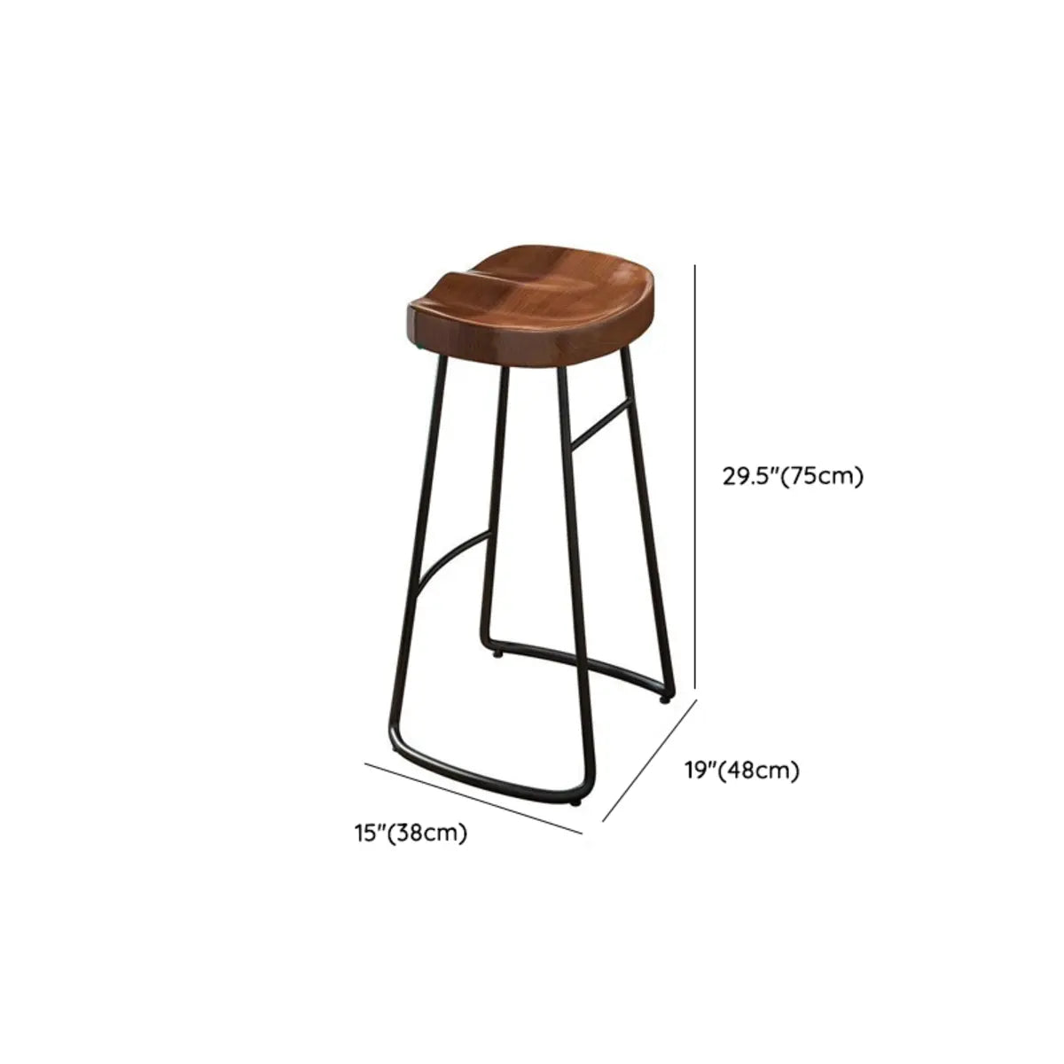 Industrial Trestle Metal Base Wood Bar Table with Footrest Image - 24