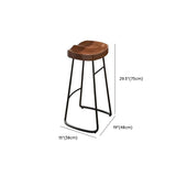 Industrial Trestle Metal Base Wood Bar Table with Footrest Image - 24