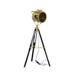 Industrial Tripod Metal Rotatable Gold LED Floor Lamp Image - 4