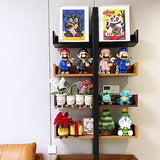 Industrial Vertical Corner Wood Metal Spine Tower Bookshelf Image - 6