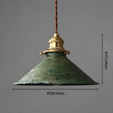 Industrial Vintage Distressed Cone Metal Pendant Light #size