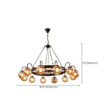 Industrial Wagon Wheel Globe Black Dining Room Chandelier Image - 22