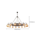 Industrial Wagon Wheel Globe Black Dining Room Chandelier Image - 23