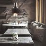 Industrial Wire Cage Metal Chain Dining Pendant Light Image - 1