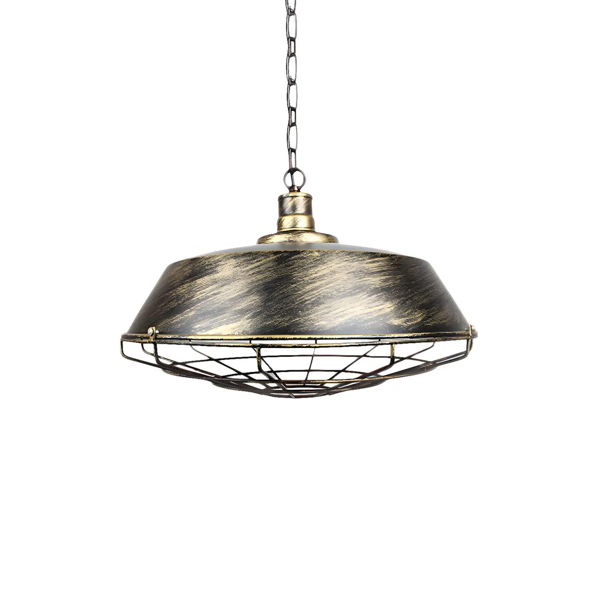 Industrial Wire Cage Metal Chain Dining Pendant Light Image - 8