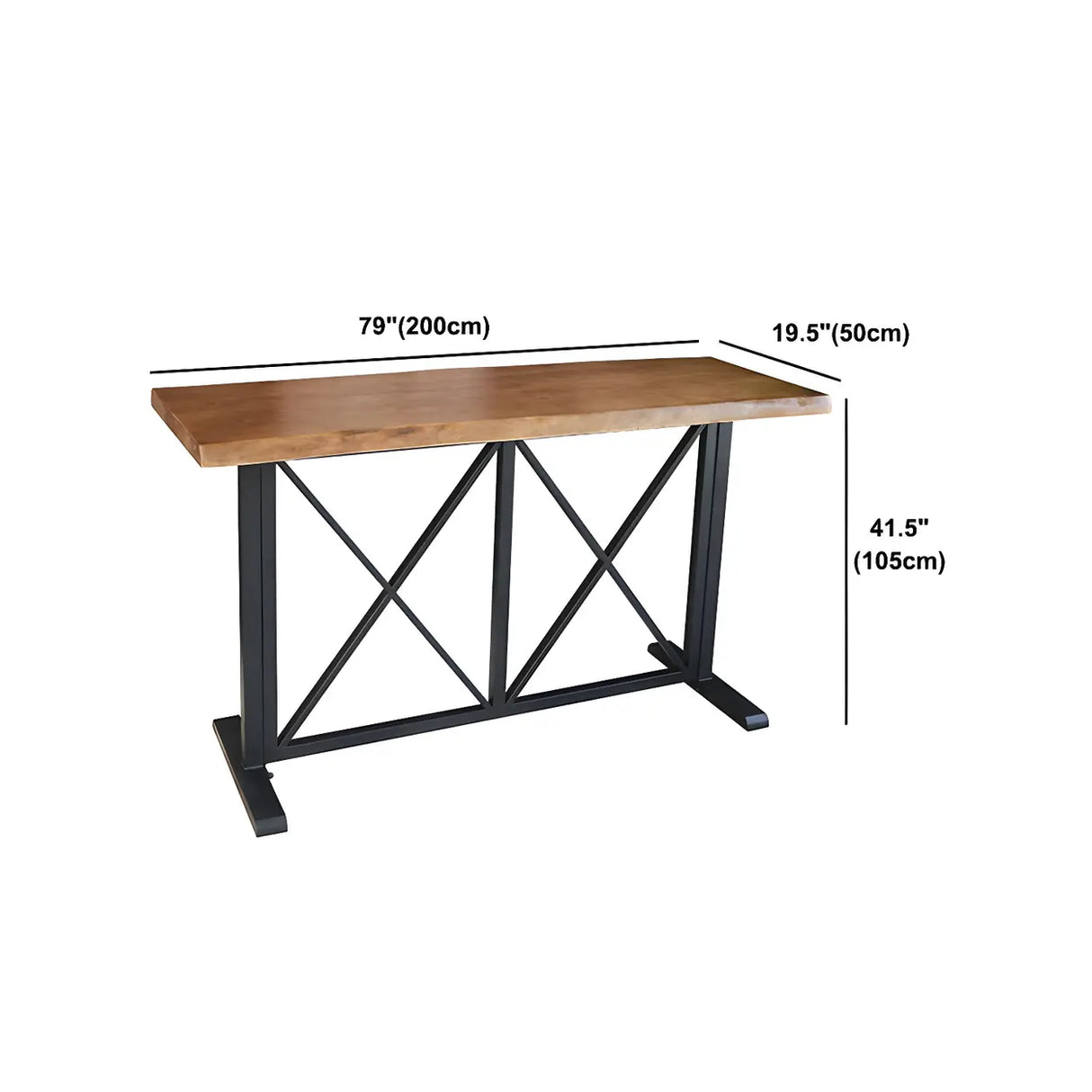 Industrial Wood Bar Table Set with Footrest Low Back Stool Image - 11