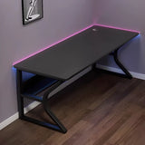 Ink Black Finish Wood Standard Gaming Desk  Image - 1