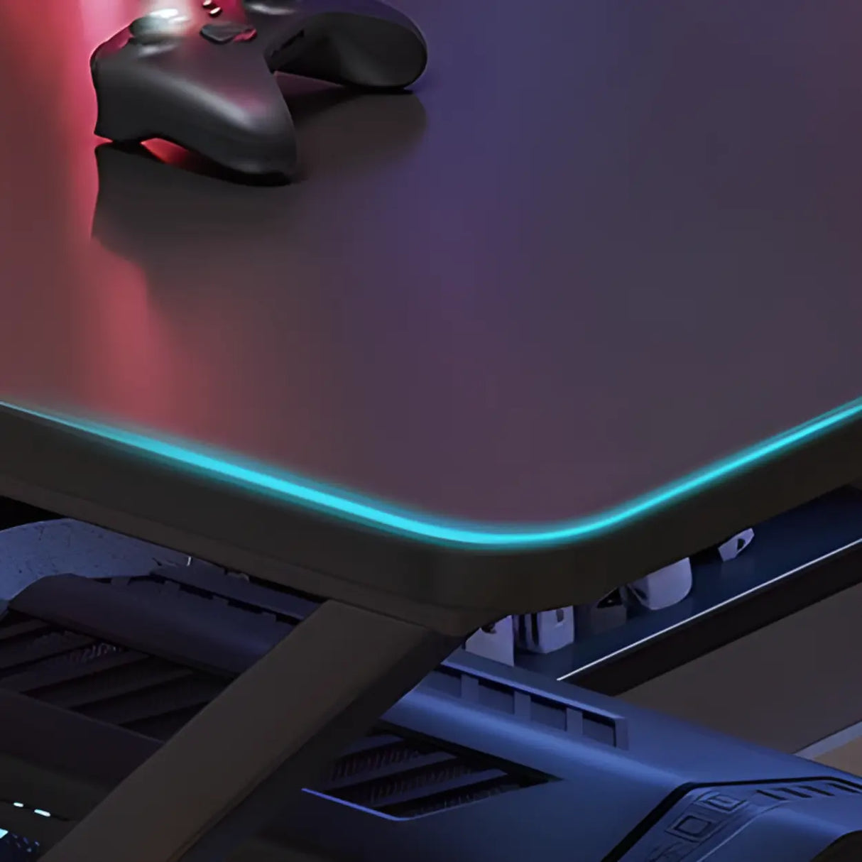 Ink Black Finish Wood Standard Gaming Desk  Image - 12