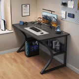 Ink Black Finish Wood Standard Gaming Desk  Image - 5