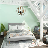 Iron Brown Sphere Candelabra Chain Foyer Chandelier Image - 12