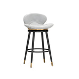 Iron Frame Curved Fabric Bucket Seating Bar Stools Image - 11