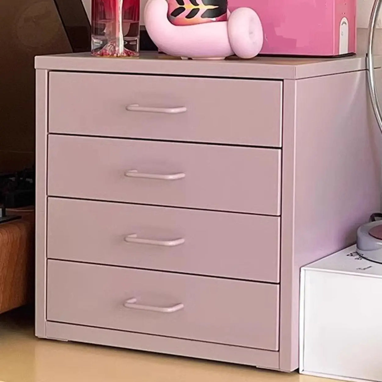 Iron Frame Tip Resistant Kids Nightstand with Drawers Image - 10