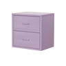 Iron Frame Tip Resistant Kids Nightstand with Drawers Image - 3