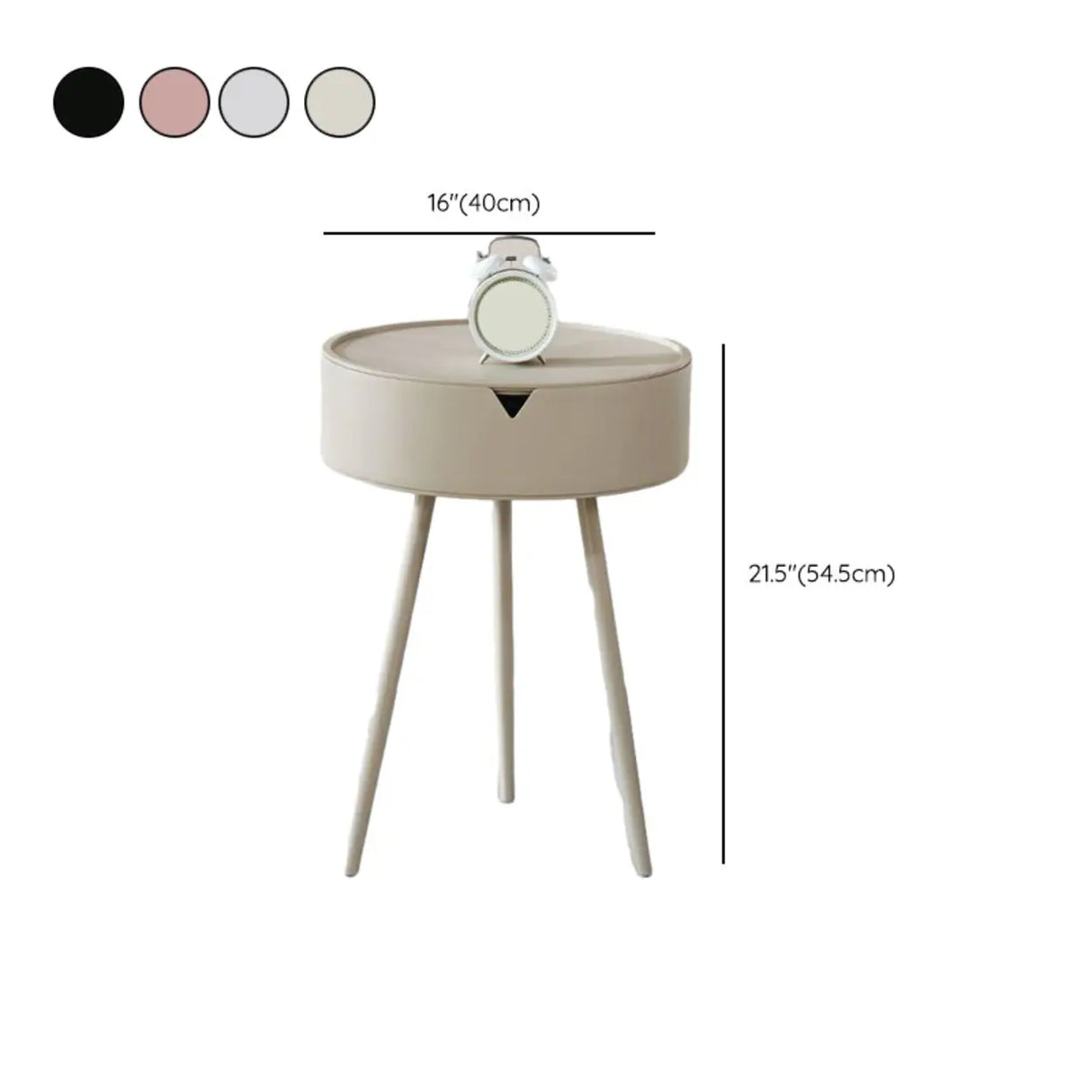 Iron Round Hidden Storage Kids Nighstand with Three-Leg 