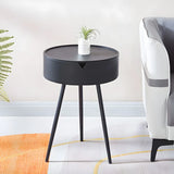 Iron Round Hidden Storage Kids Nighstand with Three-Leg Image - 2