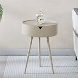 Iron Round Hidden Storage Kids Nighstand with Three-Leg Image - 7