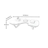 Irregular Red Wood Top Sled Steel Base Coffee Table Image - 12