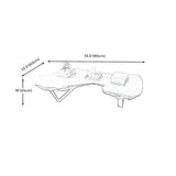 Irregular Red Wood Top Sled Steel Base Coffee Table #size