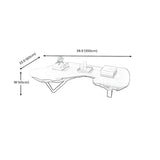 Irregular Red Wood Top Sled Steel Base Coffee Table Image - 9