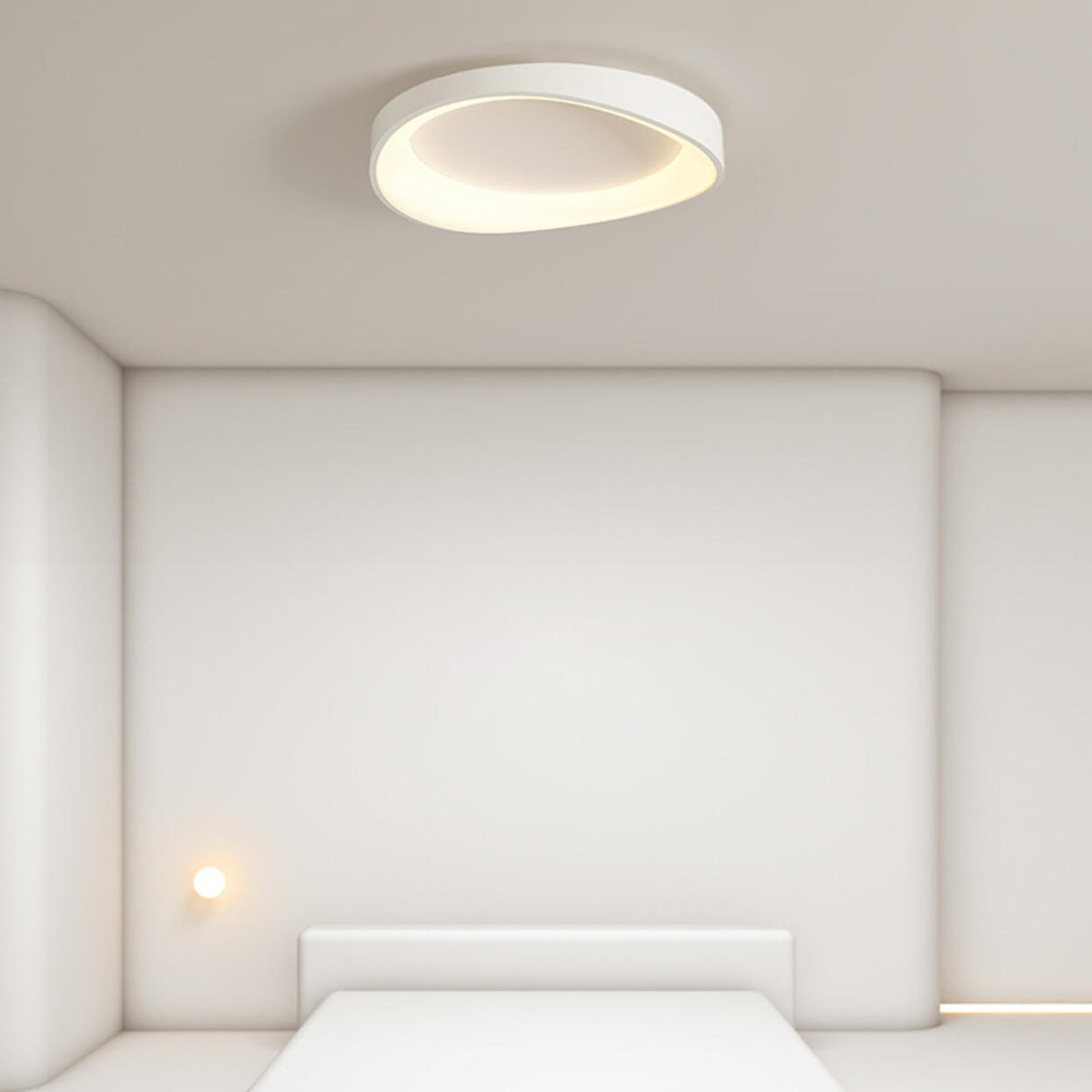 Irregular White Circular LED Flush Mount Ceiling Light Image - 4