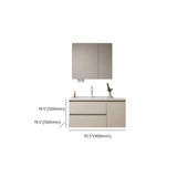 Ivory Drawers and Shelves Wood Storage Bathroom Vanity Image - 10
