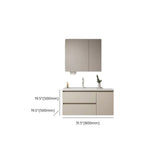 Ivory Drawers and Shelves Wood Storage Bathroom Vanity Image - 9
