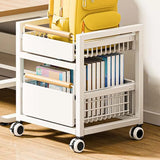 Ivory Gun Grey Metal Frame Utility Cart with Shelves Image - 2