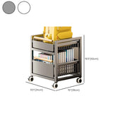 Ivory Gun Grey Metal Frame Utility Cart with Shelves #size