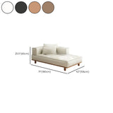 Ivory Large Rectangular Leather Pillow Left-Arm Chaise Image - 12